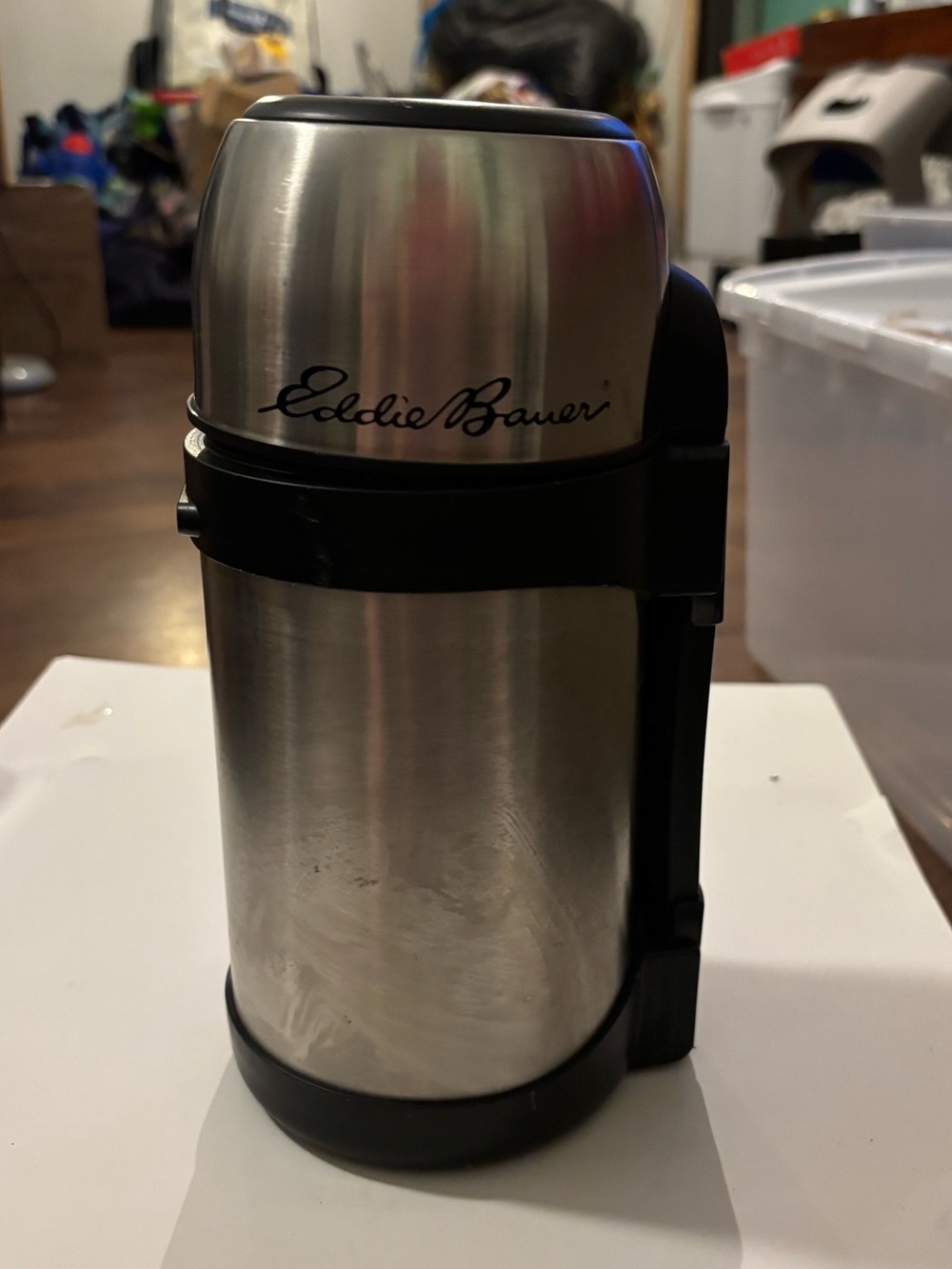 Eddie Bauer Silver and Black Insulated Travel Mug